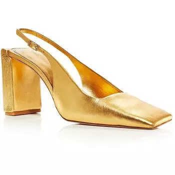 Terri Sling Back Женские босоножки с квадратным носком и открытой пяткой Cult Gaia, золотой