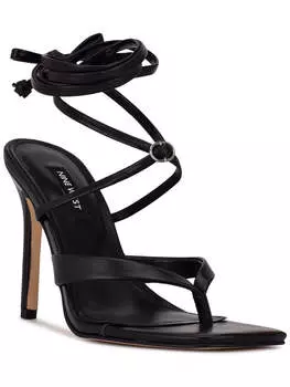 Terrie женские туфли-стринги на каблуках с завязками на щиколотке Nine West, черный