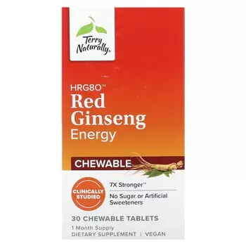 Terry Naturally HR80 Red Ginseng Energy 30 Easy Chew Tablets