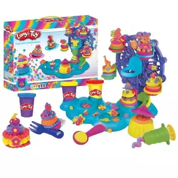 Тесто для лепки, пластилин, большой набор, креативные макароны, кафе-мороженое, машинка. Import ProNice