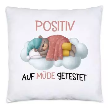 Тесты дали положительный результат: подушка для усталости, сон, мечтатель, поздно встающий медведь, спящее животное, облако, тест на Covid, одеяло для сна Hey!Print