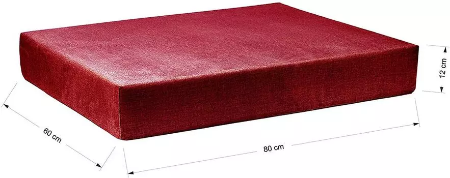 TexDeko COVER Easy-CLEAN для подушек для поддонов (без пены/наполнителя) Замена подушек для поддонов внутри и снаружи (полуподушка поддона 60х80х12см Бордо)