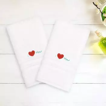 Текстиль для дома из линума, комплект полотенец для рук с вышивкой «Я люблю тебя»