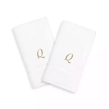 Текстиль для дома Linum, золотистые полотенца Denzi с одной буквой, 2 упаковки, полотенца для рук с монограммой