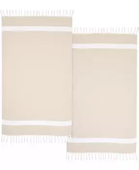 Текстиль: Коллекция пляжных полотенец Diamond Pestemal из 100% турецкого хлопка, 2 шт Linum Home, бежевый