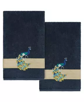 Текстиль Набор банных полотенец Penelope из турецкого хлопка с украшением, 2 предмета Linum Home, синий