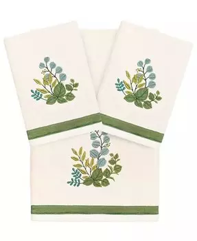 Текстиль Набор полотенец для пальцев из турецкого хлопка Botanica с украшением, 2 предмета Linum Home, бежевый