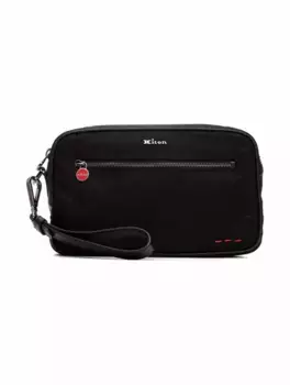 Текстильная борсетка с логотипом Kiton, черный