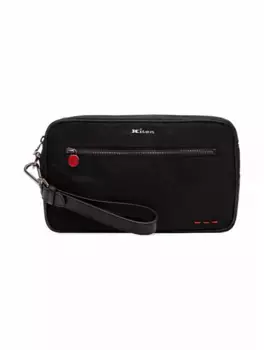 Текстильная борсетка с логотипом Kiton, черный