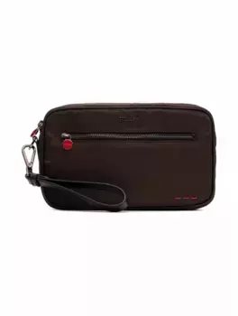 Текстильная борсетка с логотипом Kiton, коричневый