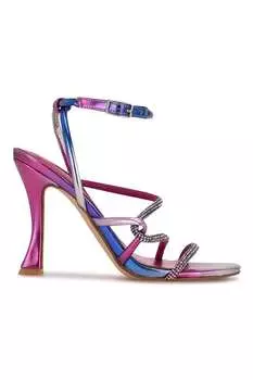 Текстильные босоножки Blitz на высоком каблуке Nine West, мультиколор