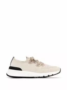 Текстильные кроссовки с логотипом Brunello Cucinelli