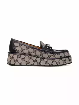 Текстильные лоферы Horsebit Gucci, мультиколор