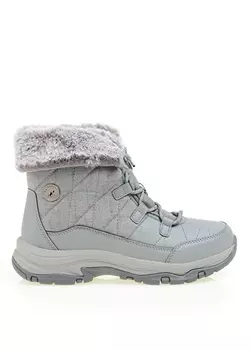 Текстильные серые женские ботинки Skechers