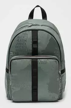 Текстильный рюкзак с логотипами Armani Exchange, черный