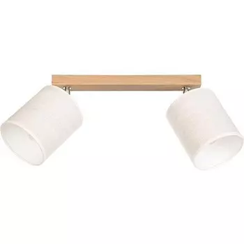 Текстильный точечный светильник Boho с 2 лампочками. Дуб масляный/бежевый Spot Light