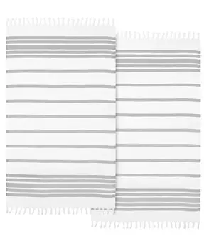 Текстиль Пестемал с узором «елочка» Комплект из 2 пляжных полотенец из 100% турецкого хлопка Linum Home, мультиколор