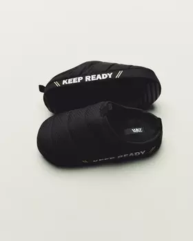 Текстовые тапочки ZARA, черный