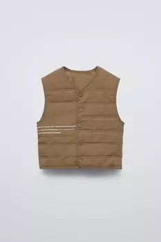 Текстовый технический жилет ZARA, песочный