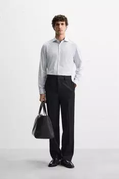 Текстурированная эластичная рубашка ZARA, цвет striped