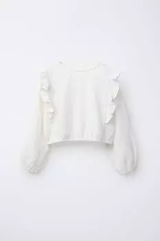 Текстурированная блузка ZARA, экрю