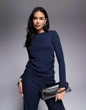 Текстурированная футболка с длинными рукавами River Island темно-синего цвета (часть комплекта)