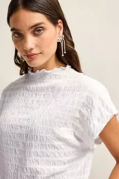 Текстурированная футболка с короткими рукавами Next, белый