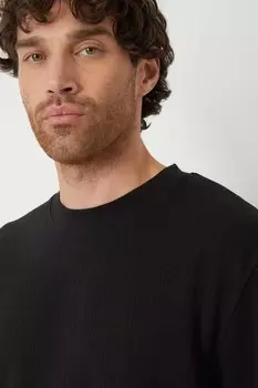 Текстурированная футболка свободного кроя Threadbare, черный