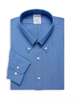 Текстурированная классическая рубашка на пуговицах Regent Fit Brooks Brothers, темно-синий