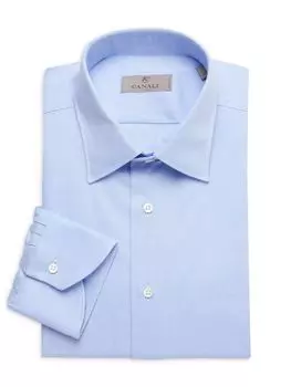 Текстурированная классическая рубашка современного кроя Canali, цвет Light Blue