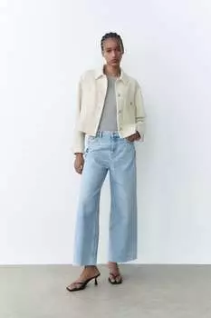 Текстурированная куртка с золотыми кнопками ZARA, экру
