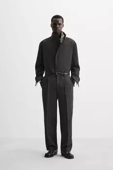 Текстурированная куртка ZARA, антрацитово-серый