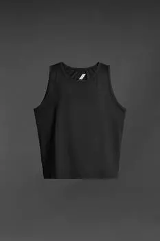Текстурированная майка ZARA, черный