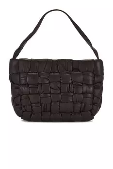 Текстурированная мини-сумка из плетеной ткани St. Agni, коричневый