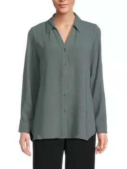 Текстурированная рубашка Adrianna Papell, цвет Dusty Seafoam