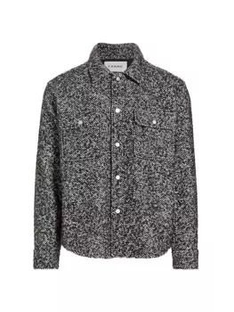 Текстурированная рубашка из смесовой шерсти Frame, серый