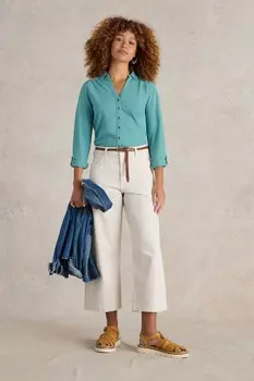 Текстурированная рубашка Энни White Stuff, зеленый