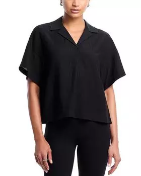 Текстурированная рубашка-поло Camp Shirt Theory, черный