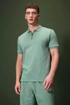 Текстурированная рубашка-поло Next, зеленый