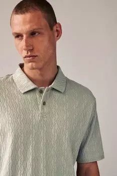 Текстурированная рубашка-поло Next, зеленый