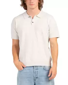 Текстурированная рубашка-поло с короткими рукавами Elie Tahari, цвет Oatmeal Heather