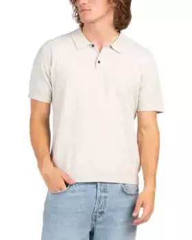 Текстурированная рубашка-поло с короткими рукавами Elie Tahari, цвет Oatmeal Heather