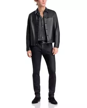 Текстурированная рубашка Ross Regular Fit John Varvatos, черный