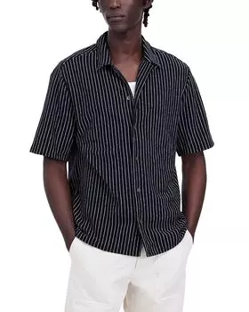 Текстурированная рубашка с коротким рукавом в полоску Madewell, синий