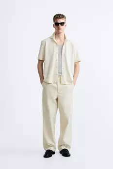 Текстурированная рубашка ZARA, экрю