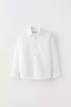 Текстурированная рубашка ZARA, белый