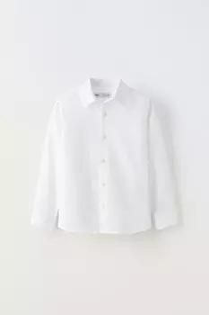 Текстурированная рубашка ZARA, белый