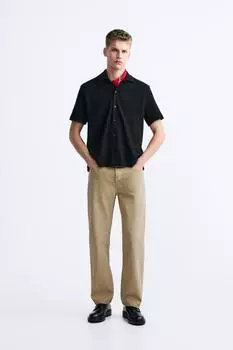 Текстурированная рубашка ZARA, черный