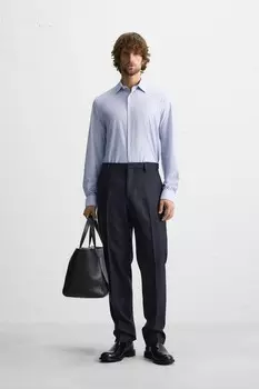 Текстурированная стрейч рубашка ZARA, полосатый