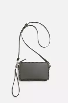 Текстурированная сумка через плечо ZARA, зеленый